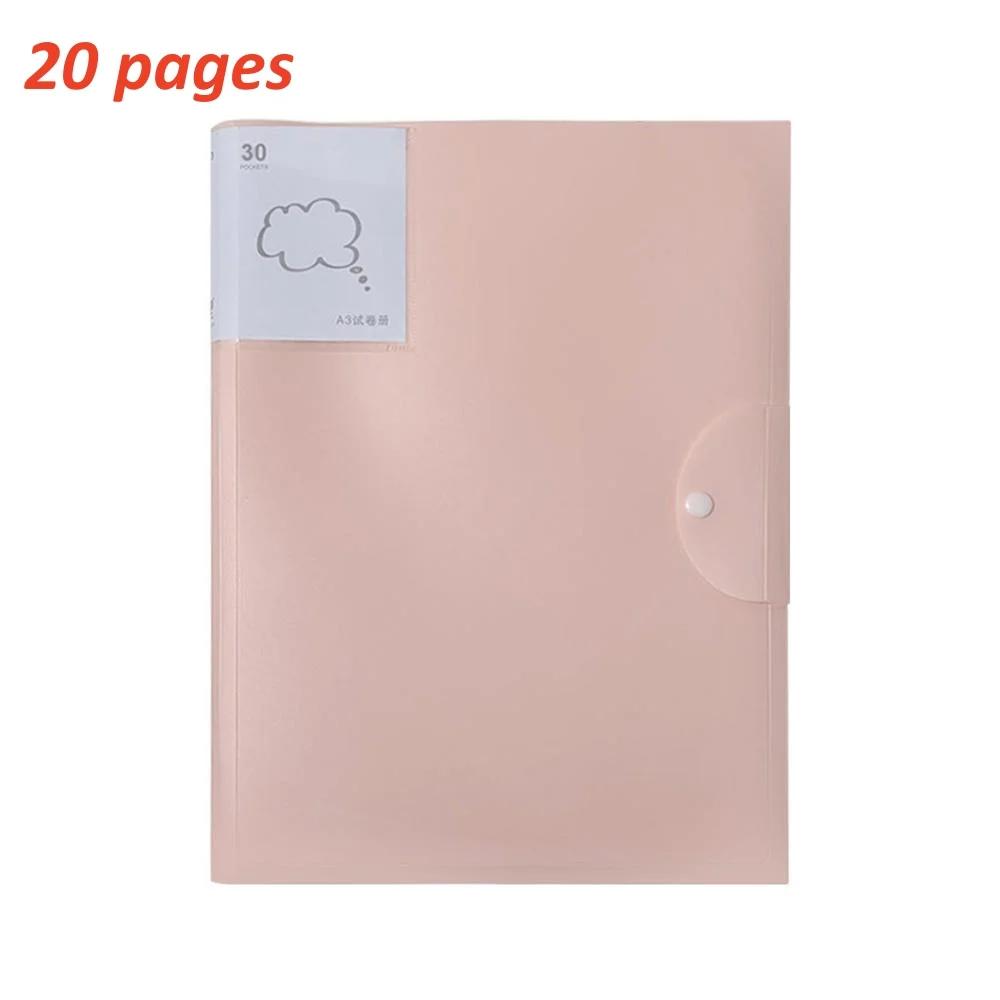 1pc 20/30/40 Pocket File Folder Picture Album Document Bag File Folder Art Work Collection Organizer Office Student Supplies