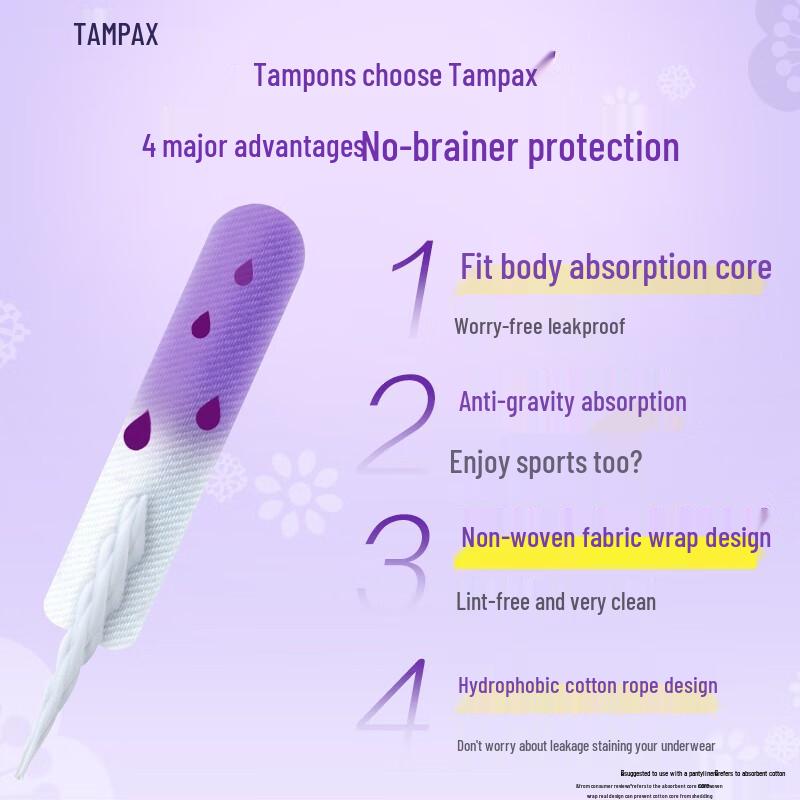 TAMPAX Easy-Push Short Applicator Tampons
