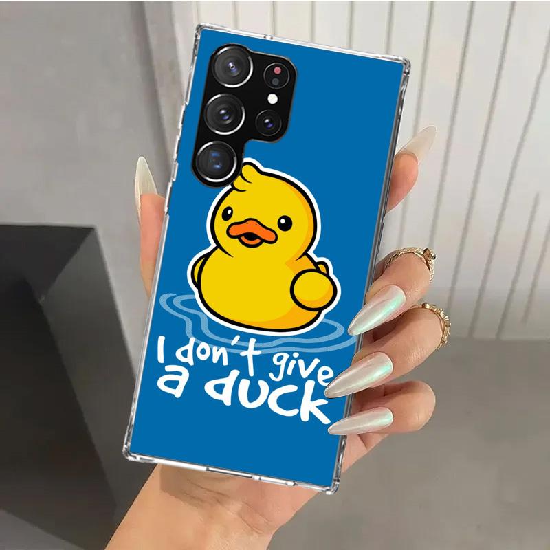 Funny Cute Yellow Duck You Phone Case for Samsung Galaxy S26 S24 S23 Ultra S25 Edge S22 S21 Plus S20 FE + Soft Print Shell Funda