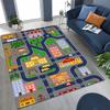 Child Urban City Road Traffic Learning Interactive Game Playroom Rug for Bedroom Living Room Sofa Home Doormat Decor,Non-slip