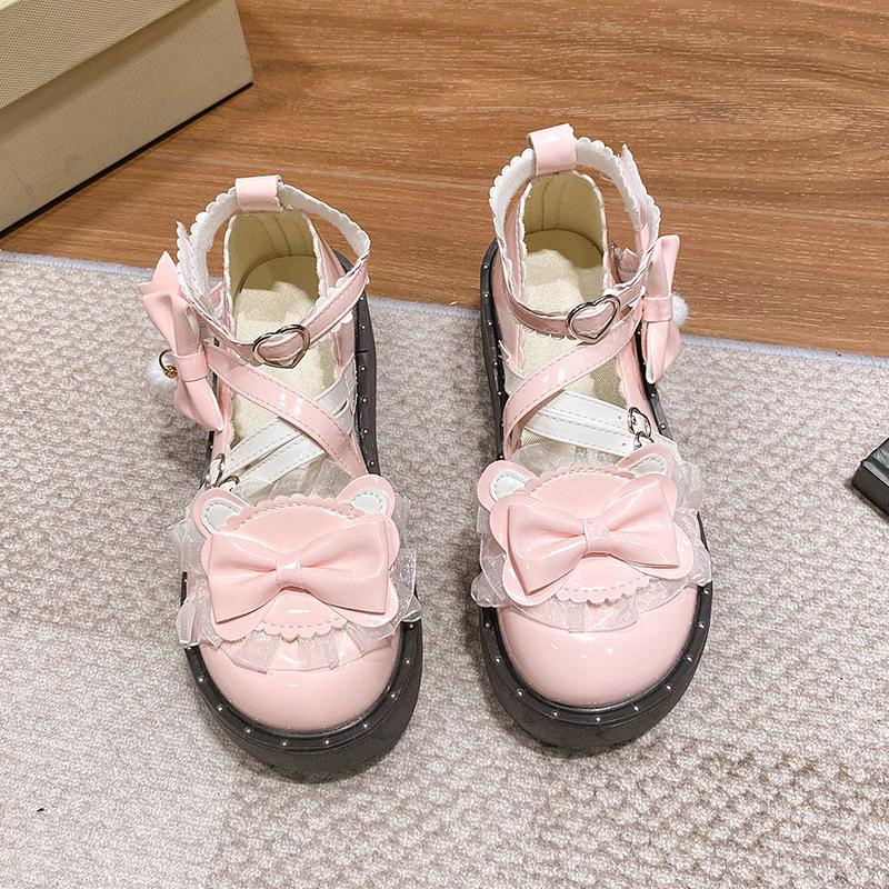 

Милые туфли лолиты, туфли для милой девушки, маленькие кожаные туфли, туфли на платформе для дерзкой девушки, увеличивающие рост, универсальные туфли, кружево 39 розовый