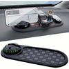 360-Grad drehbarer Anti-Rutsch-Autoteppich mit Handyhalter und Parknummerhalter - Anti-Rutsch-Armaturenbrett-Organizer zur Aufbewahrung von Schlüsseln, Handy