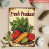 Metal Poster Farmhouse Vegetables Fruits Vintage 8x12 Inch Kitchen Wall Decor