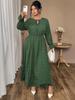 European Style Plus Size Women's Polka Dot Long Sleeve Dress 2025