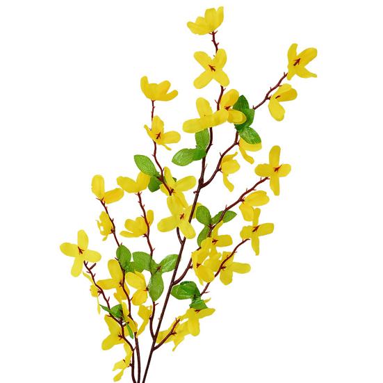 Se stonkem realistické falešné hedvábně žluté květy domácí kancelářský stůl středobodem umělé květinové větve květinové