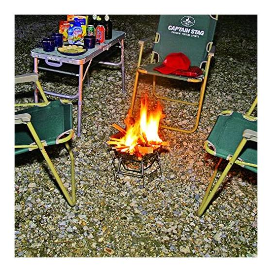 [Amazon.co.jp Limited] CAPTAIN STAG Bonfire Stand Barbecue Stove Grill 2-in-1 Hexa Stainless Steel Fire Grill M Size Stainless Steel Storage Bag