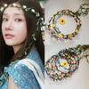 1PC Simulation Rattan Garland Headband Bridal Hair Accessories Scenic Photo Props Headband Fabric Rose