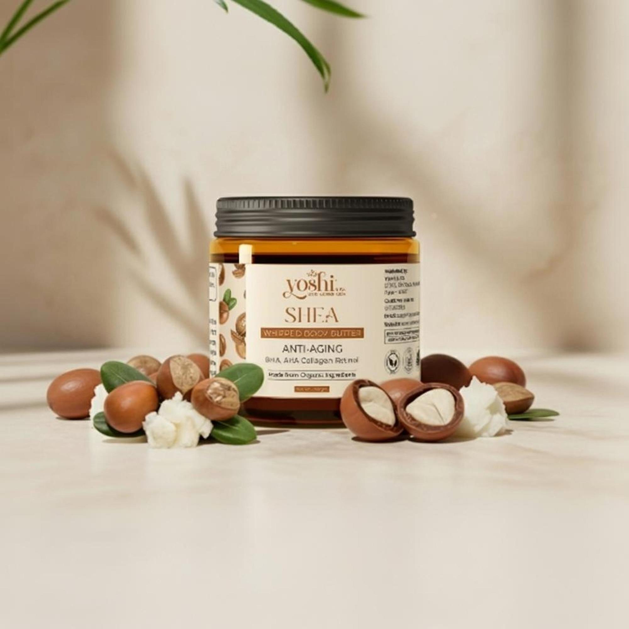Whipped Shea Body Butter Cream with Almond Oil, Vitamin E, Deep Moisturizing & Nourishing Body Cream, Long-Lasting Hydration, 120g Single Piece кремовый