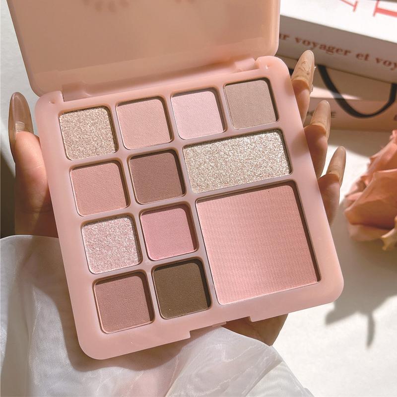 

Палетка теней для век Dream Garden 12 цветов с градиентными румянами - Розовый молодежный макияж глаз для девушекМакияж 18.8g