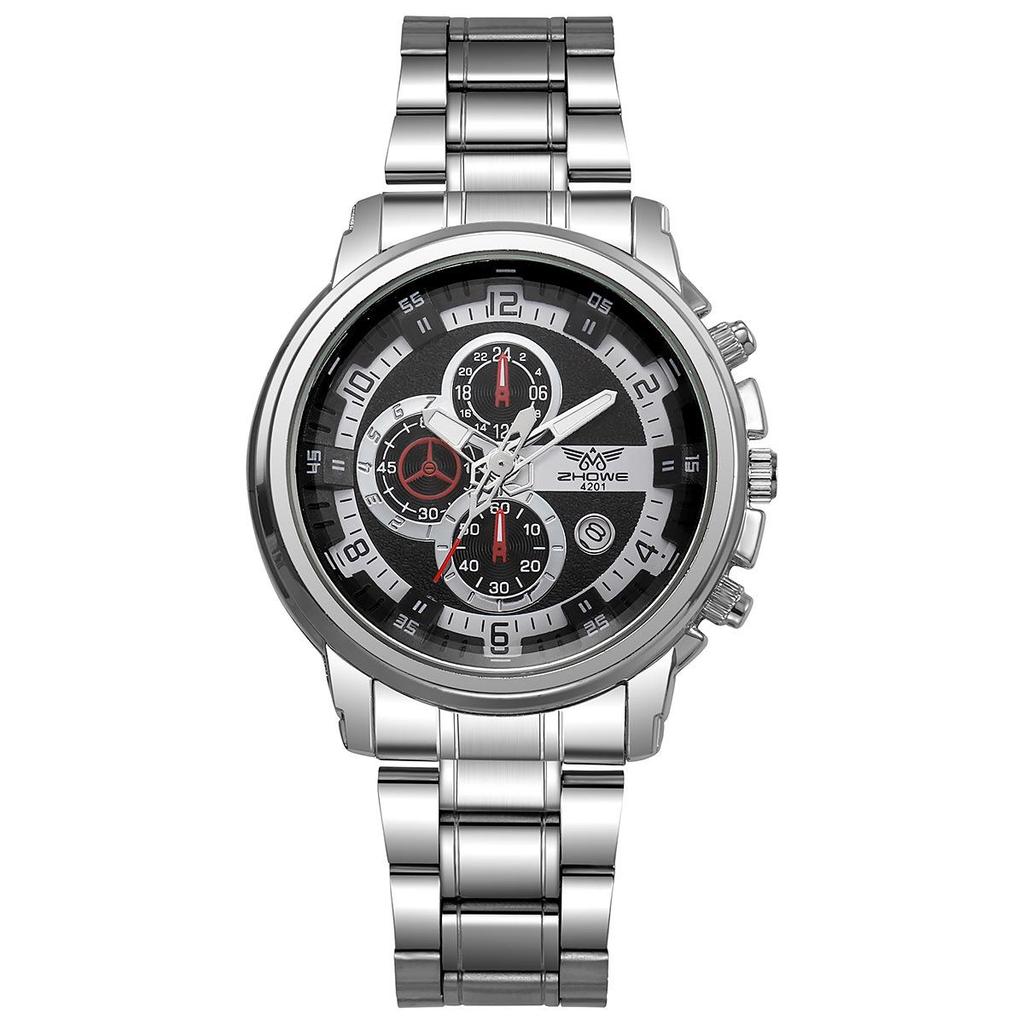 Cross-Border Quartz Steel Men's Watch with Calendar and Versatile Dial