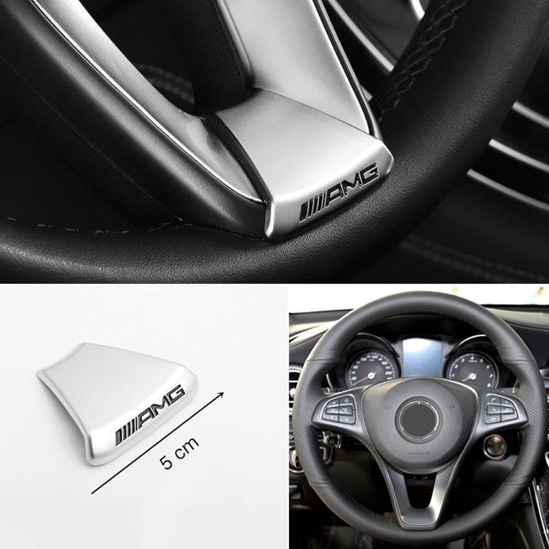 GLC GLB Car Emblem Steering Wheel Sticker Decoration Accessories For Mercedes Benz AMG Brabus Smart Maybach W204 GLC CLA W205 W
