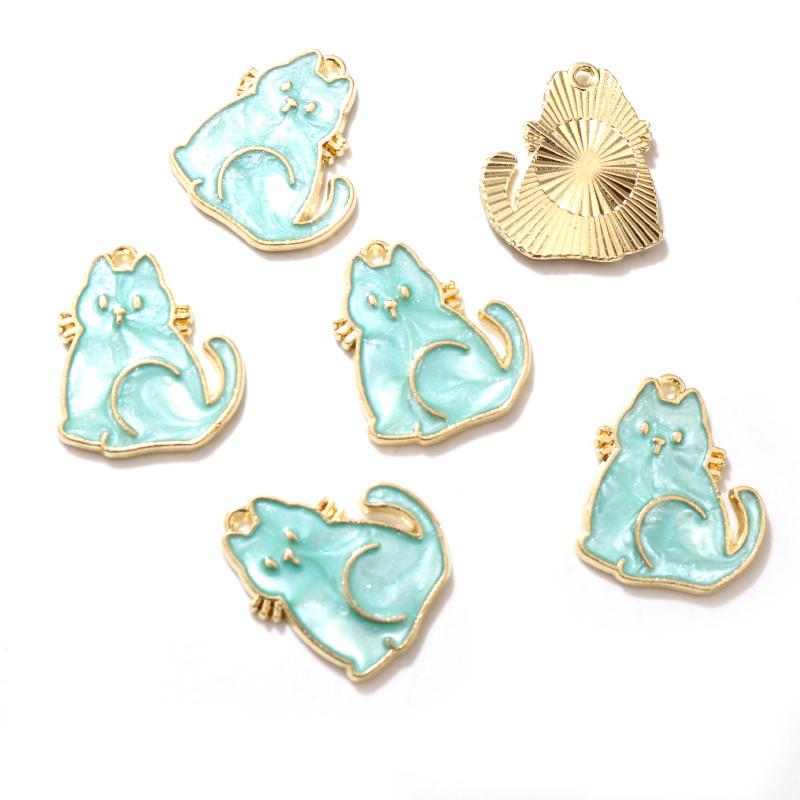 10pcs Enamel Small Cat Charms Pendant DIY Jewelry Making Accessories for Earring Bracelet Necklace Finding Craft Supplies