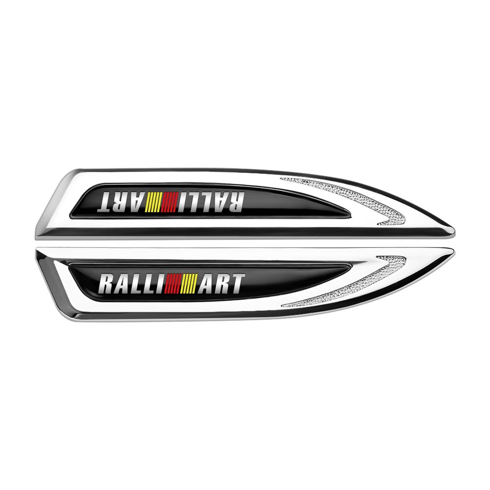 

3D Metal Car Side Fender Emblem Stickers Auto Decoration For Mitsubishi Ralliart Lancer L200 Outlander Pajero Eclipse ASX Mirage
