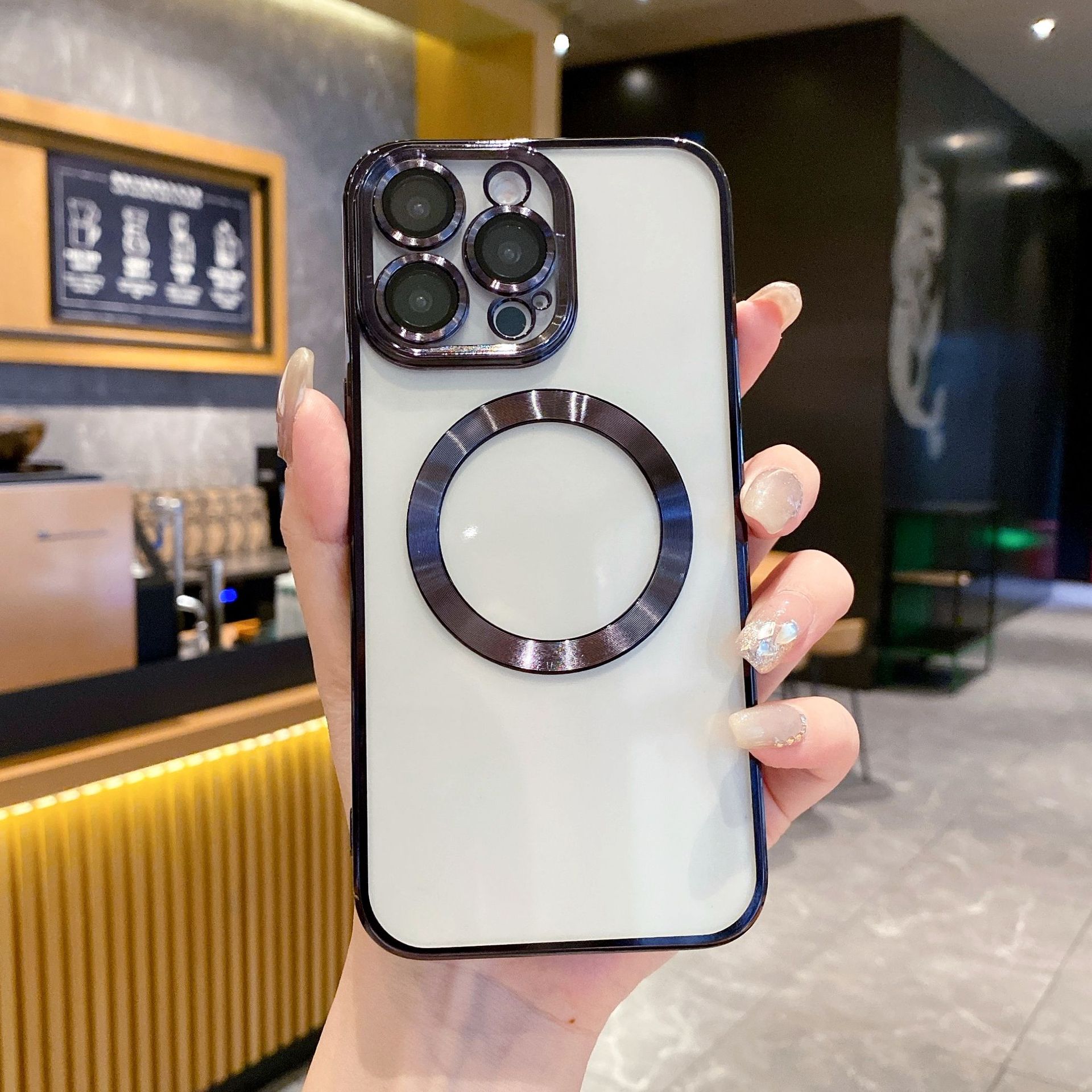 

For IPhone 16 ProMax Electroplated Magnetic CD Pattern for Apple 15 Phone Case 13/14 with Lens For iPhone11Promax