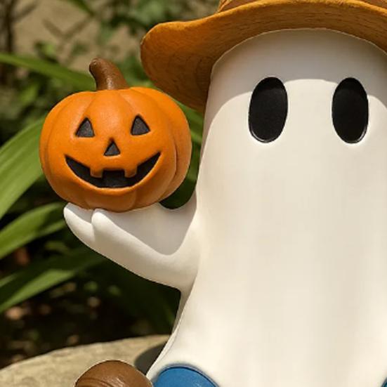 Halloween Character Ghost Figurine Cute Rugby Tennis Baseball Ghost Sculpture Resin Ghost Statue Tabletop Ornament for Home Party Indoor Outdoor Decor