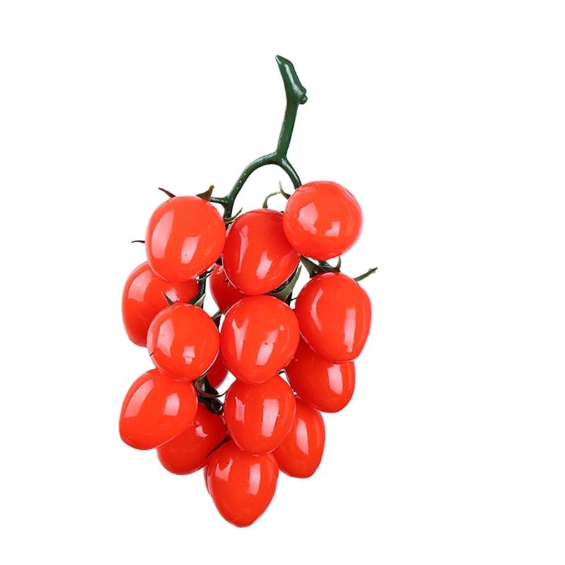 Kunstmatige Kersentomaten Tros Realistische Simulatie Fruit Decoratie voor Huis Bruiloft Decoratie Winkelruit Display