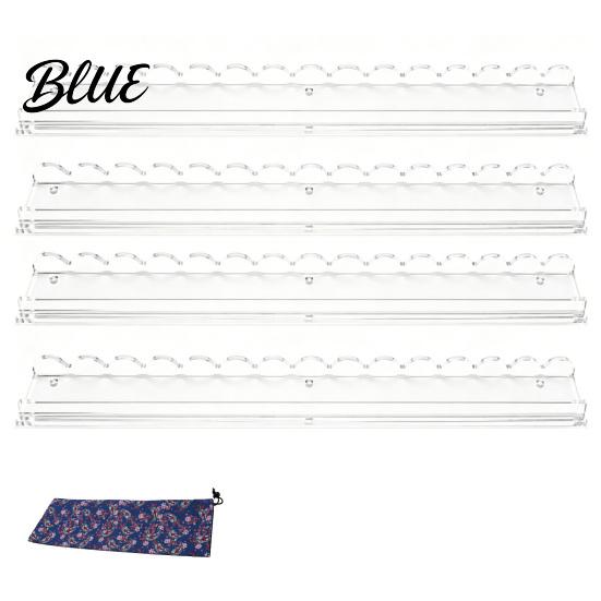 Mahjong Accessory 1/4Pcs Rack with Magnetic Pusher & Storage Bag Scalloped Acrylic Mah Table Organizer Jongg Tile Holder Bar Gift for American