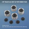4pcs 1.98" Trailer Axle Dust Cap Cup Grease Cover Hub with Extra 4 Rubber Plugs for Most 2000 to 3500 Pound Axles Dexter Trailer Dexter EZ Lube