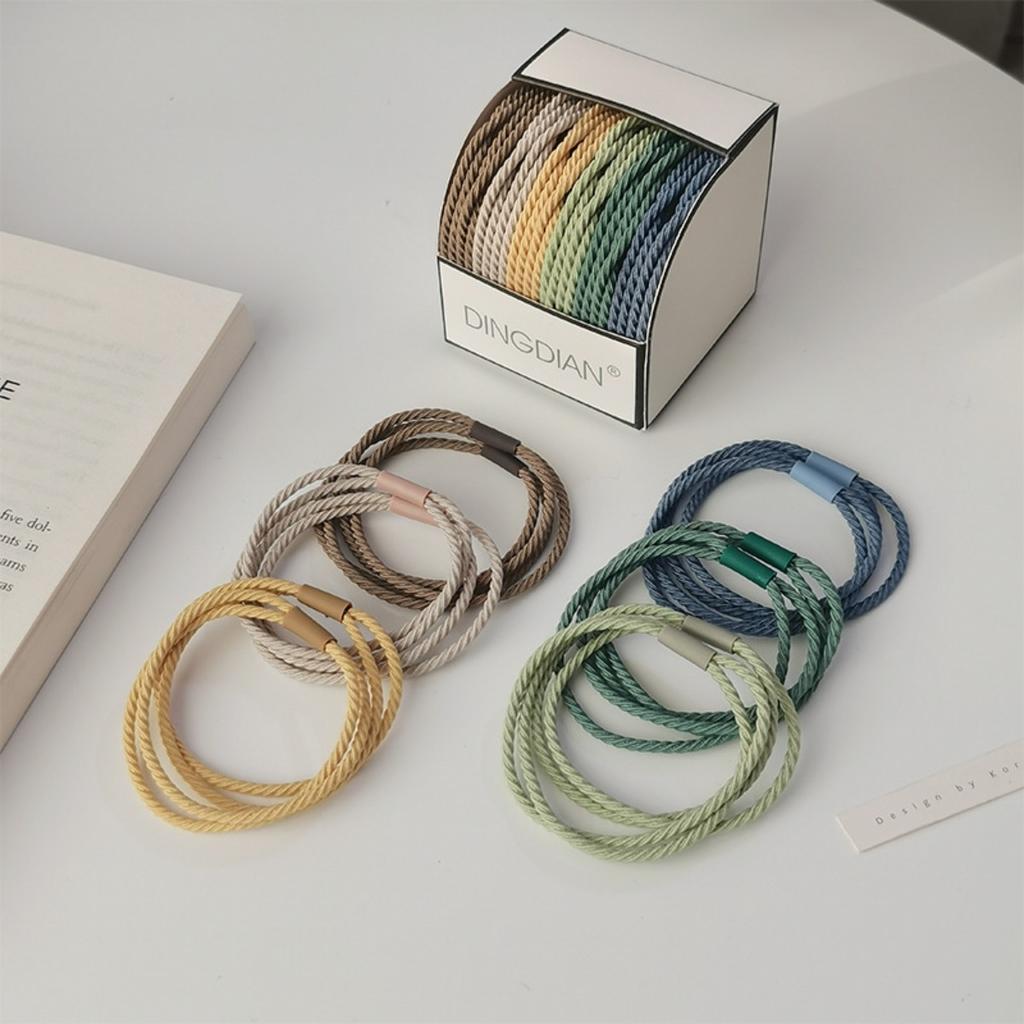 8/10/12 Pcs High-Elasticity Curly Hair Accessories Simple Basic Style Hair Bands Hair Ties for Women Girls