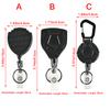 1Pc Retractable Easy-To-Pull Buckle Badge Reel Carabiner Key Chain Anti-Theft Anti-Lost Key Chain With Steel Cord