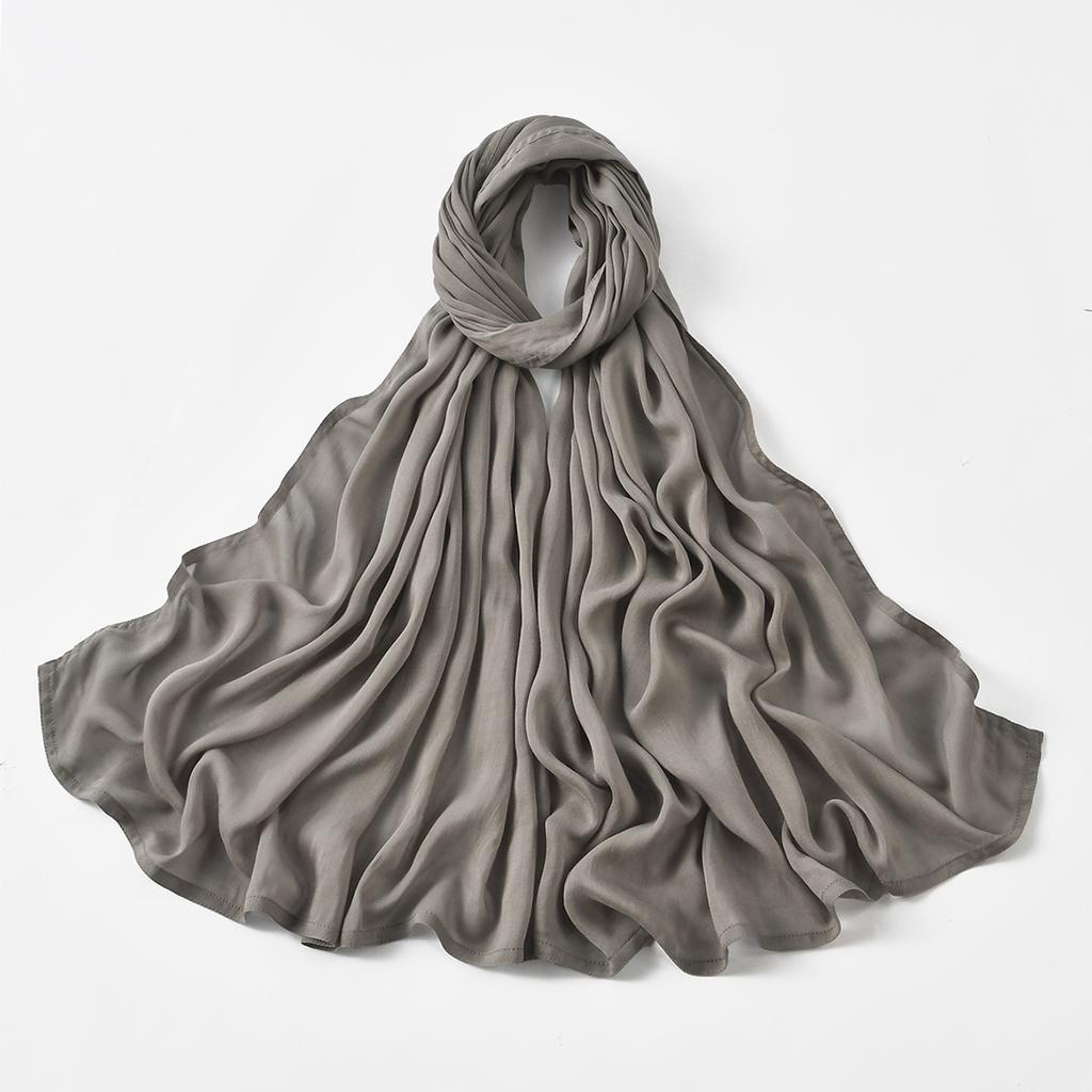 170*70cm Soft Cotton Modal Headscarf Muslim Rayon Hijabs for Women Solid Double Stitching Wide Edge Thin Plain Viscose Shawls