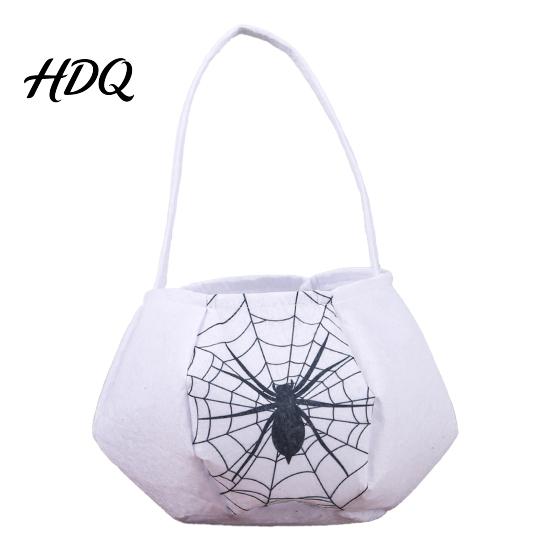 Holiday Decoration Totes Halloween Trick or Treat Bag Funny Ghost Expressions Non-woven Handbag Kids Goody Bags Lightweight Candy Buckets for Party