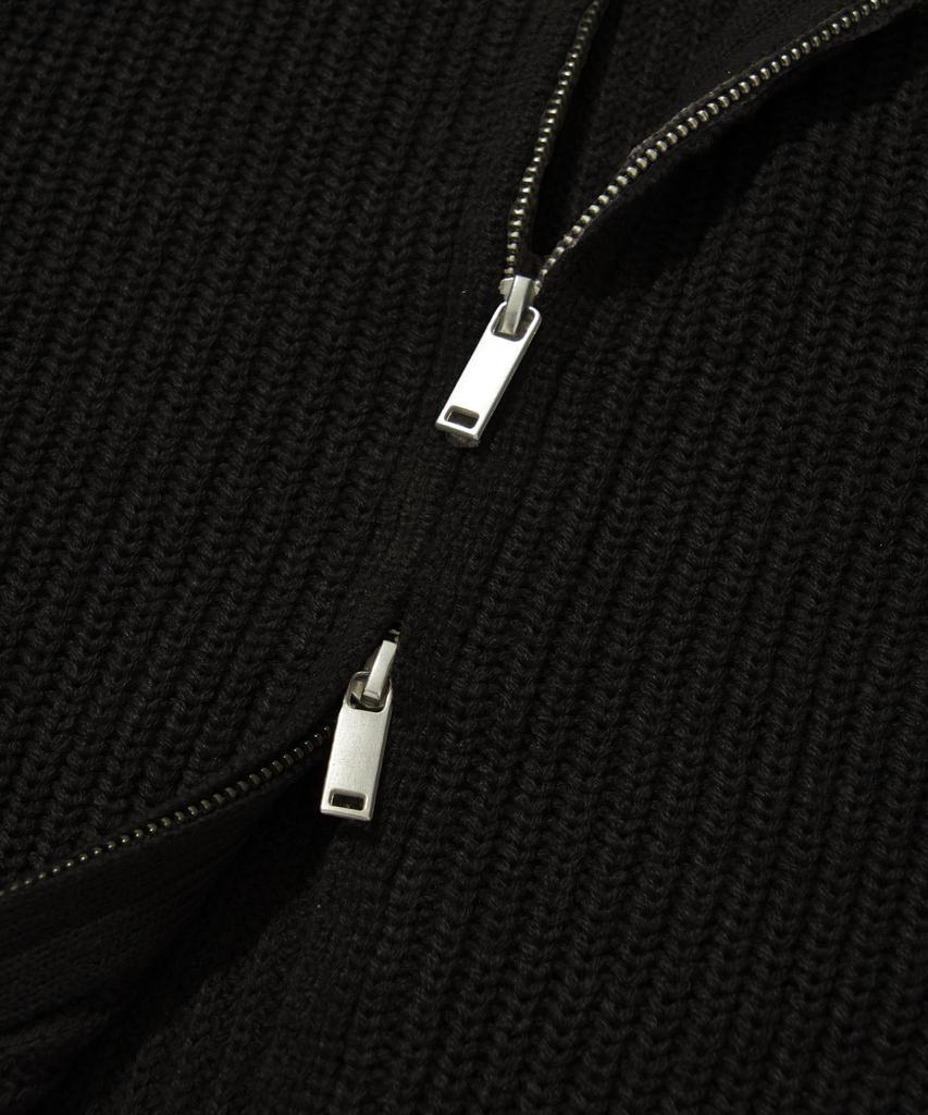 AGOD Refined Two-Way Knit Zip-Up [Black]