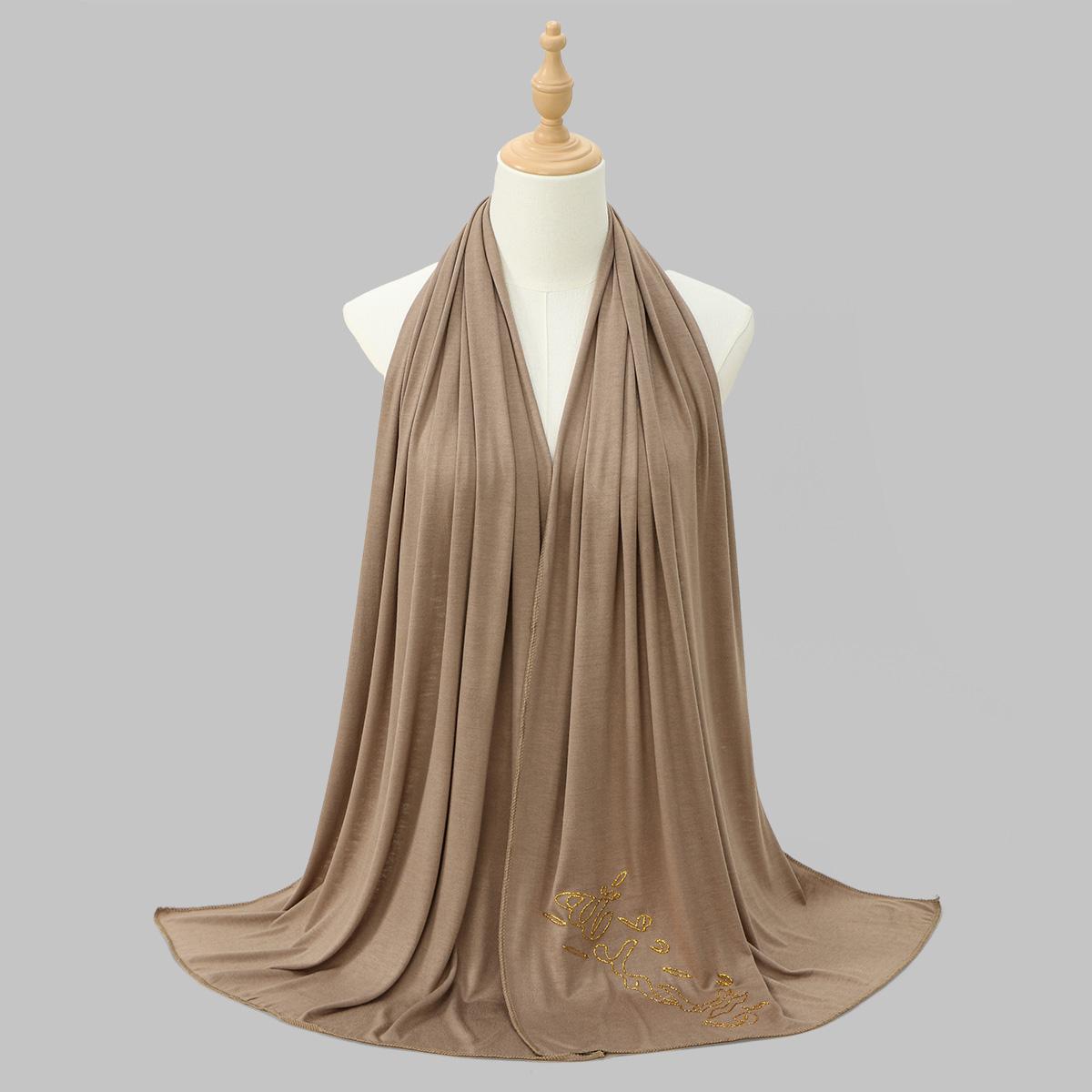 

Jersey Cotton Scarf Hijab Women Muslim Soft Plain Long Diamond Shawl Wraps Headband Ramadan Prayer Turban