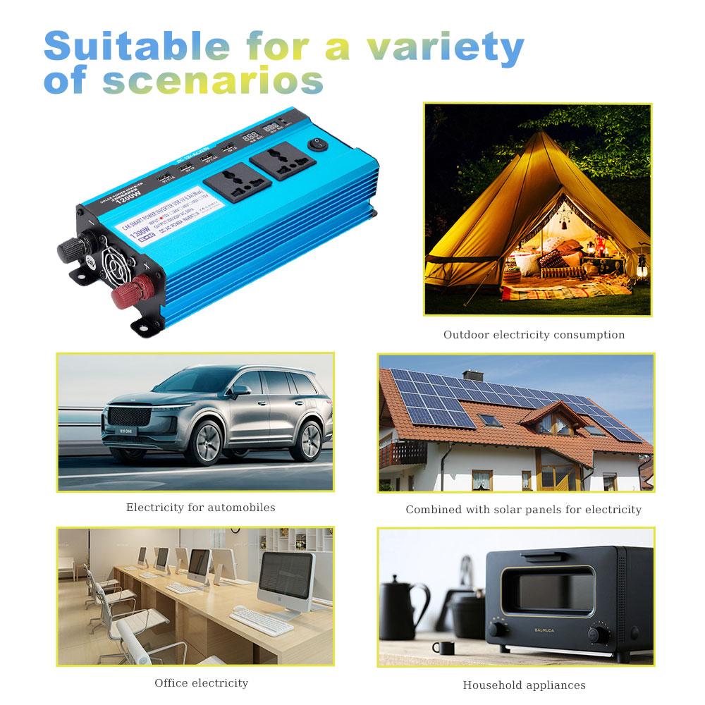 1200W invertor DC 24V na AC 220V Konverzní transformátor napětí Duální cigaretový zapalovač Auto Invertor 4USB univerzální zástrčka