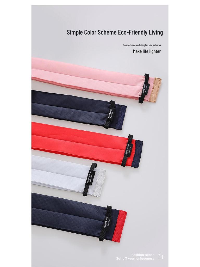 Eco-Friendly Foldable Shopping Bag: Large Capacity, Ultra-Light, Accordion Pleat Design with Hanging Buckle for Travel.