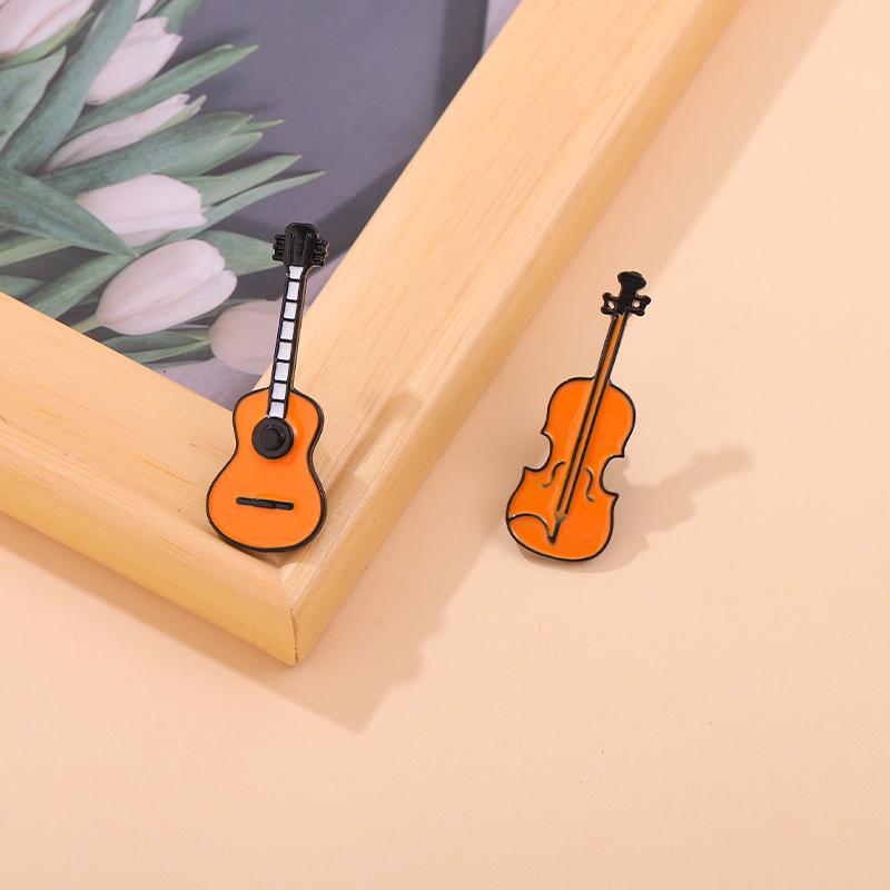 Rock Band Enamel Pins Custom Bass Guitar Brooches Musical Instrument Lapel Badges Cartoon Jewelry Gift for Kids Friends