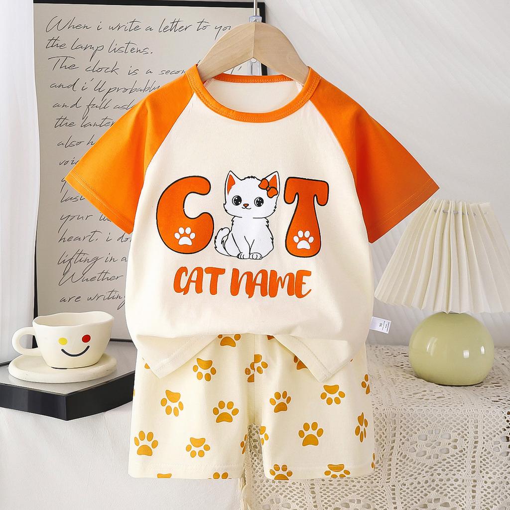 Children's Short-Sleeved Sets for Summer Boys' and Girls' Clothes Lightweight T-shirts for Children's Clothing