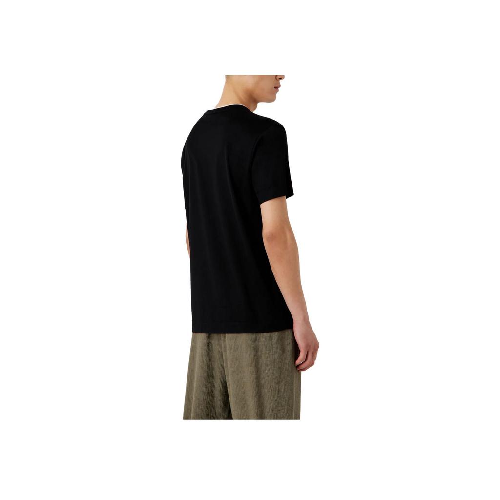 Emporio Armani SS23 Fitted Solid Color Crew Neck Short Sleeve T-Shirt Men Tops Black 6R1T721-JUVZ1-00A2