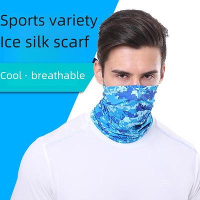 Sciarpa da uomo in seta ghiacciata rinfrescante - Protezione solare traspirante per ciclismo e sport all'aria aperta