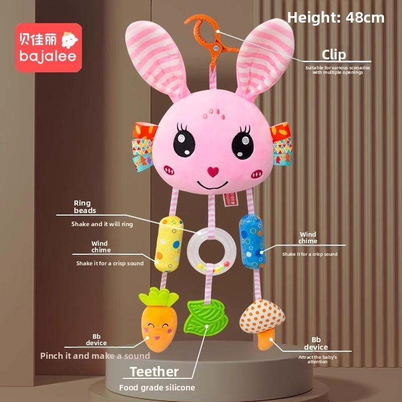 Beili Baby Stroller Plush Rattle Car Charm With Wind Chimes For Infant Comfort
