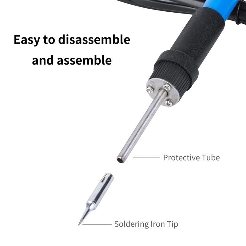 15Pcs Kit 220V 60W Soldering Iron Kit 450°C Adjustable Temperature Welding Tool Set With Solder Sucker Tin Wire Eu Plug
