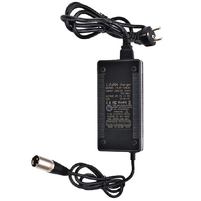 29.2V 8A 10A LiFePO4 Battery Charger For 8S 25.6V 24V LiFePO4 Battery Pack Fast Charger Equipped with XT60 XT90 plug