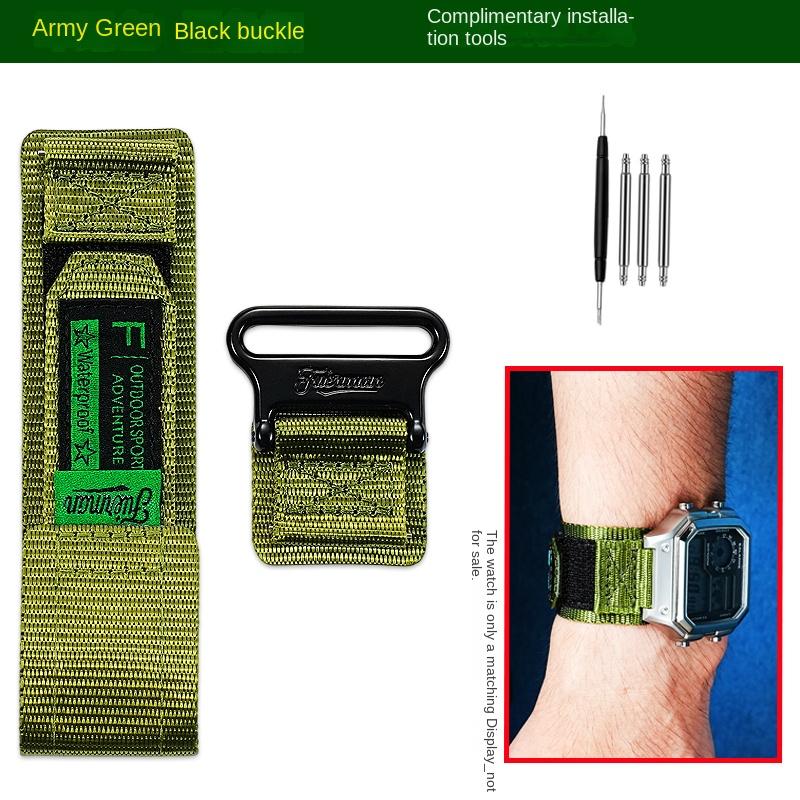 

18mm Nylon watch strap For Casio A158 A168 f91w A159/A169 AE-1200/1300 F105/F84 F-108/W-216H series Men Outdoor Sports watchband 18mm-Width