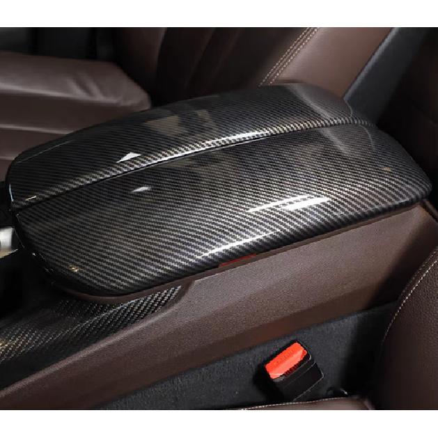 2x ABS Kolfiber Mittkonsol Armstödskydd För BMW X5 X6 F15 F16 2014-