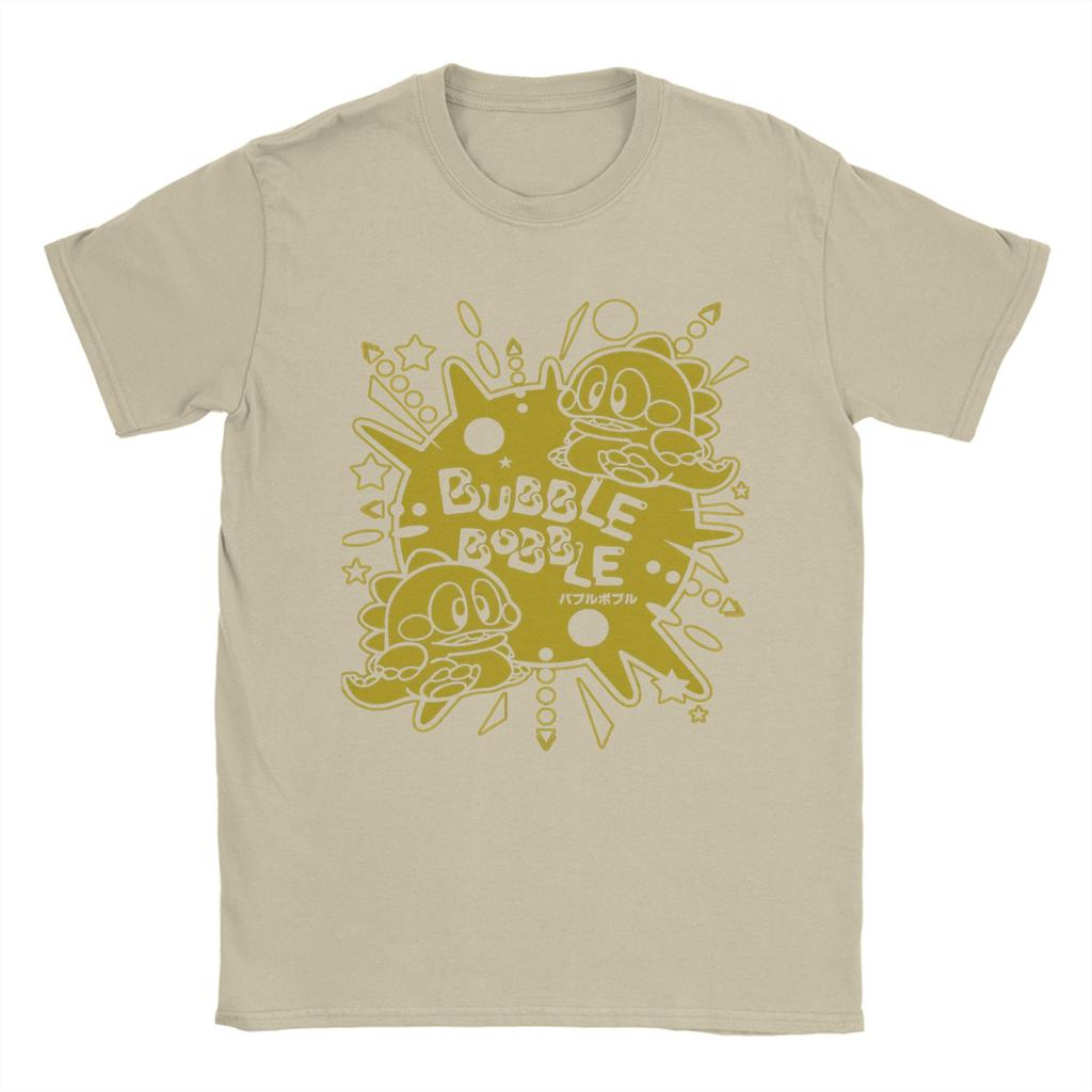 Vintage T Shirt Bubble Bobble Cotton TShirts Hippie Tshirt for Unisex Beach Y2K Fun Custom Logo Short Sleeve Tees