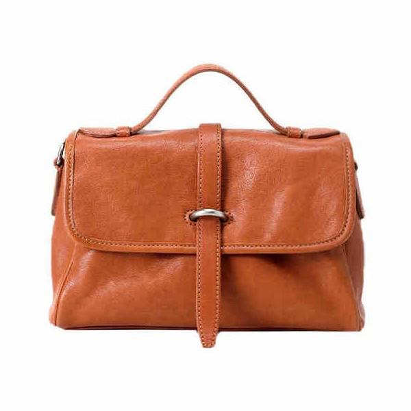 Qiuzhen 007 Bolsa de ombro feminina retrô de couro de grande capacidade