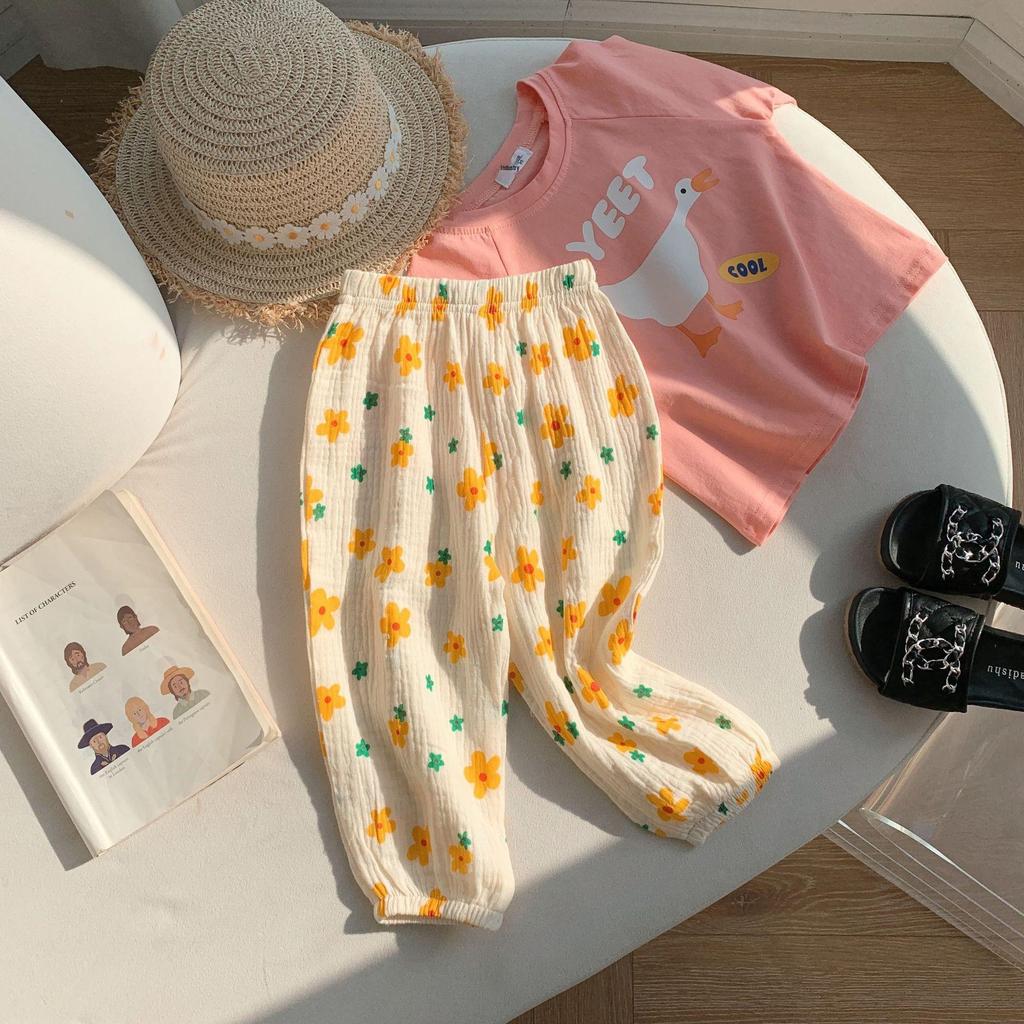 Korean-Style Baby Mosquito-Proof Cotton Gauze Lantern Pants for Spring/Summer 2025 - Unisex, Thin, Loose Harem Fit