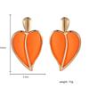 Women Earrings Colored Spray Paint Heart-shaped Water Drop Double Layer Earrings Lightweight Jewelry Accessories