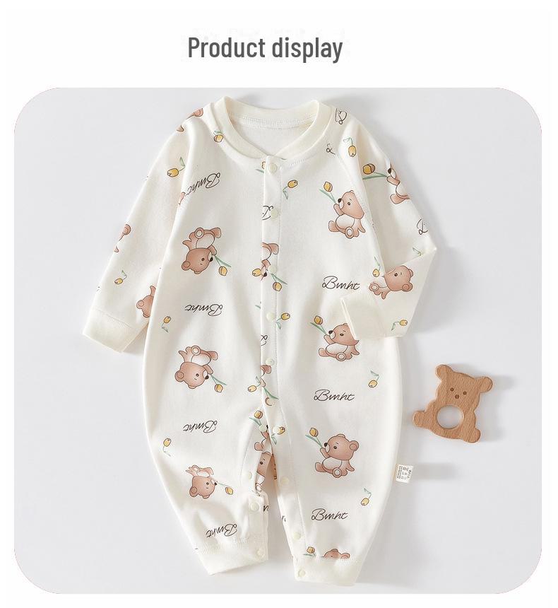 Pure Cotton Baby Romper - Boneless Infant Jumpsuit for Spring & Autumn