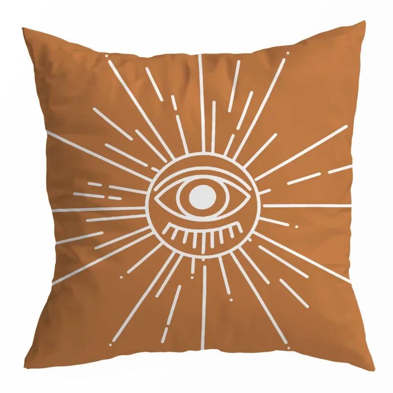 Orange Geometric Pillow Cover Cat Abstract Pillow Home Decoration Cushion Cover