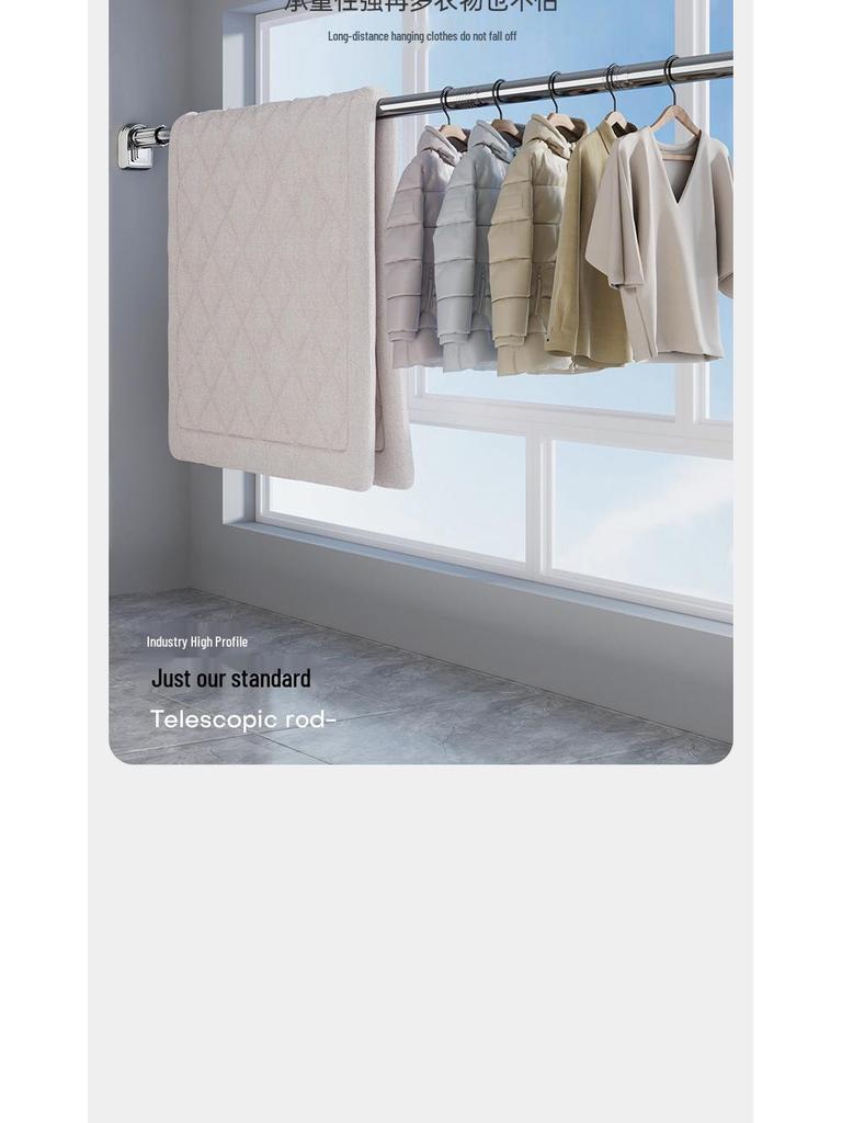 Retractable Stainless Steel Clothesline & Shower Curtain Rod Combo for Balcony and Bathroom