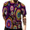 Geometric Shape Creative Design Colorful Vortex 3D Printed T-shirt Casual Street Men's T-shirt