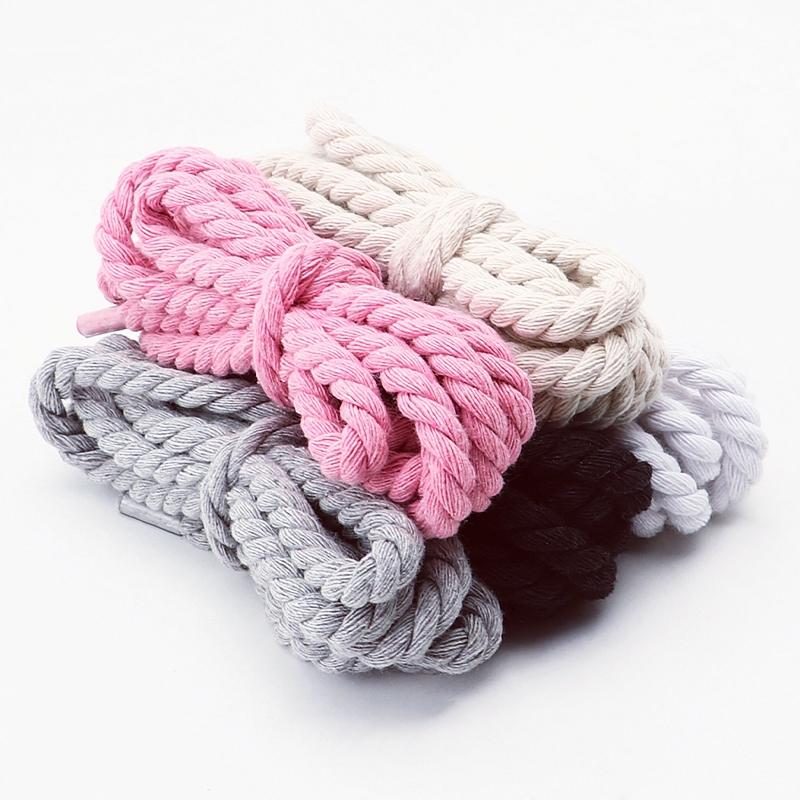 New Thick Chunky Fat Cotton Shoelace Round Rope Shoe Laces for Replacement Laces for Sneakers Width 8MM Length 100/120/140/160CM