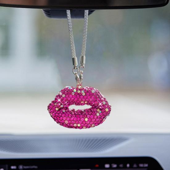 High-quality material: Made of high-quality alloy and shiny rhinestones, wear-resistant corrosion-resistant, you can hang it on the rearview mirror at