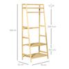 Bamboo Floor Shelf With Shelves 70x42x164cm Wood Color